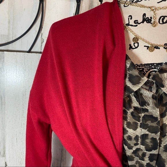 ❤️SALE❤️Red Open Front Cardigan Duster Pockets - Picture 5 of 6